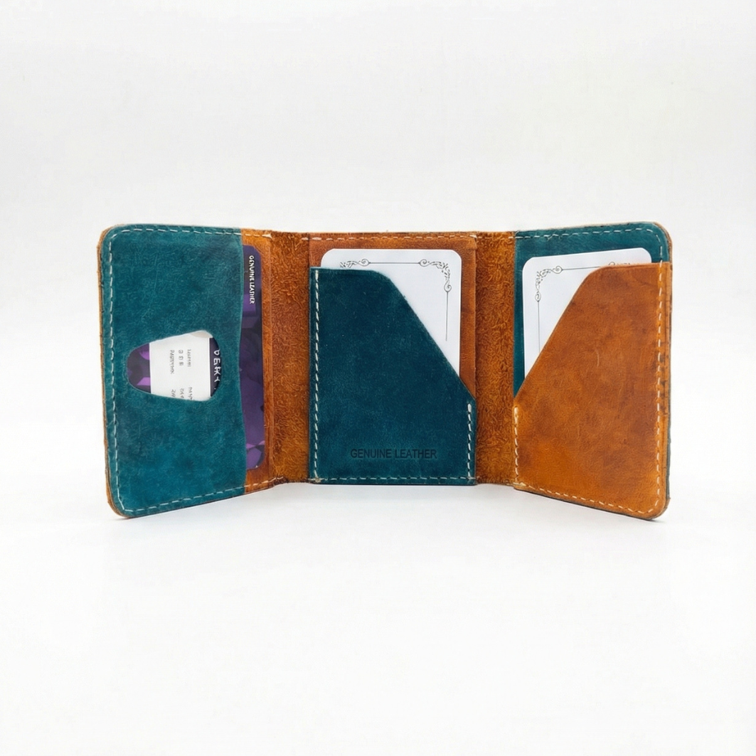 Cowboy Cardholder Teal & Tan